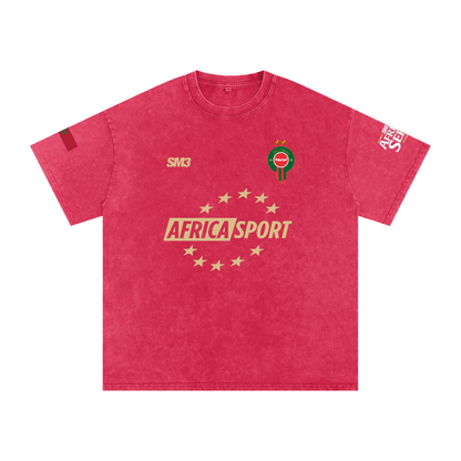 Africa Sport Morocco #3 Snow Wash Tee Coral Red | African Series 2025