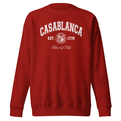 Casablanca School of Life Sweatshirt | Moroccan University Style Crewneck | Morocco Heritage Apparel